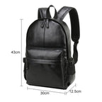 Black leather backpack for men