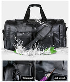 Vintage leather weekender duffle bag