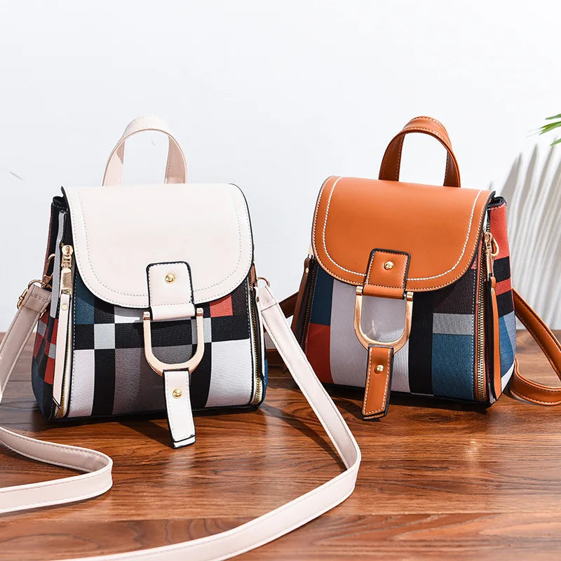 Classic leather backpack purse