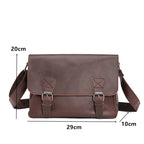 Slim leather messenger satchel