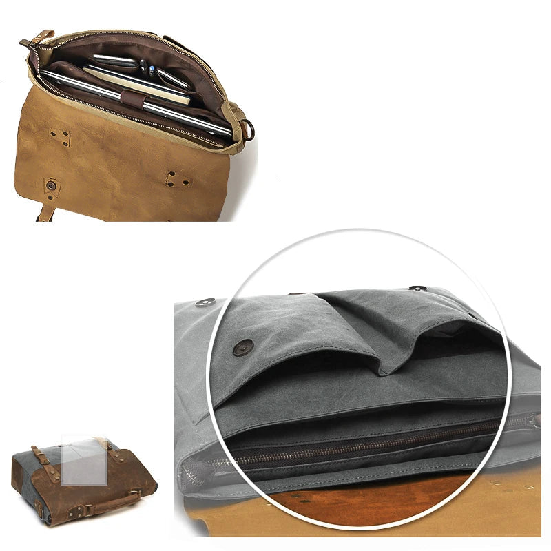 Leather shoulder satchel