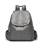 Casual leather knapsack