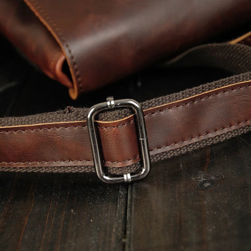 Retro men's  leather backpack