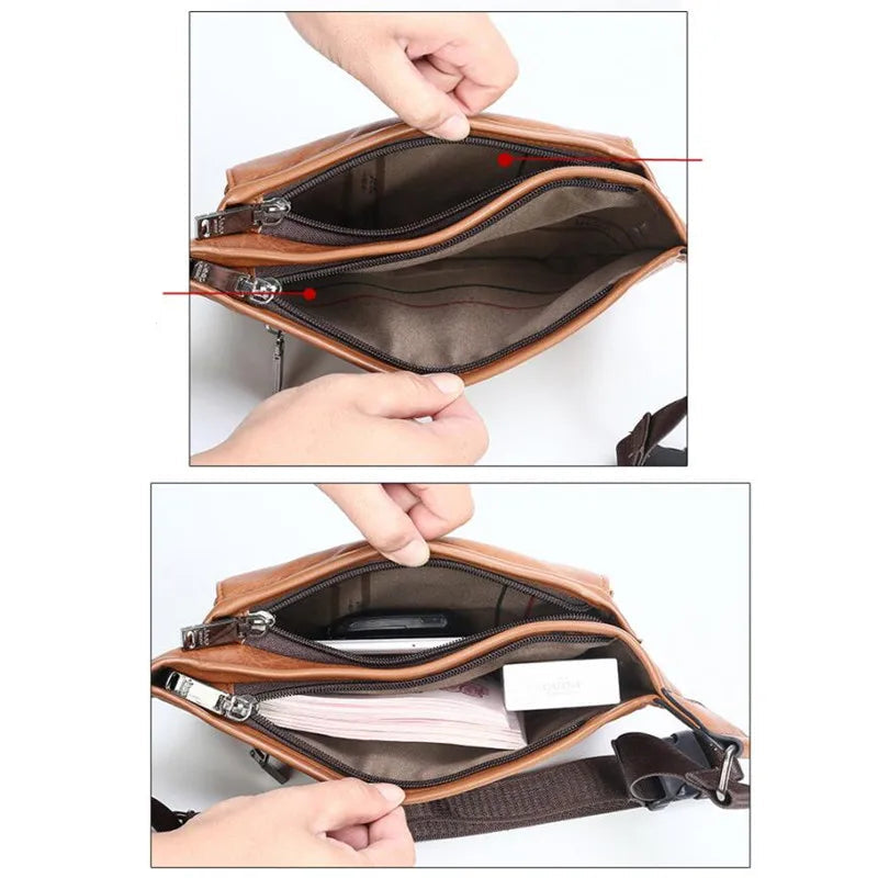 Outdoor leather bum bag