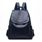 Casual leather knapsack