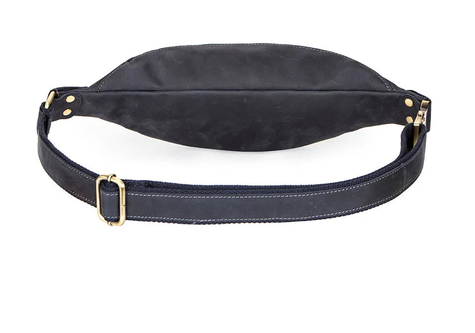 Versatile leather waist sling bag
