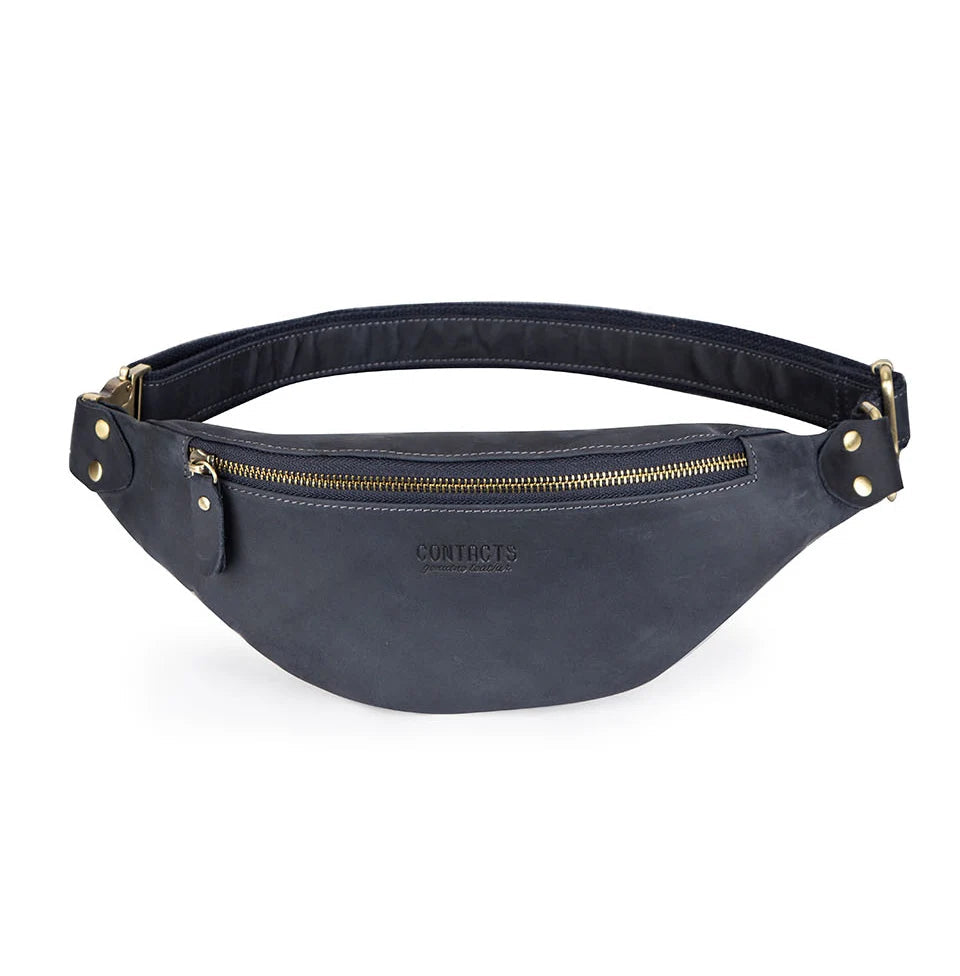 Versatile leather waist sling bag