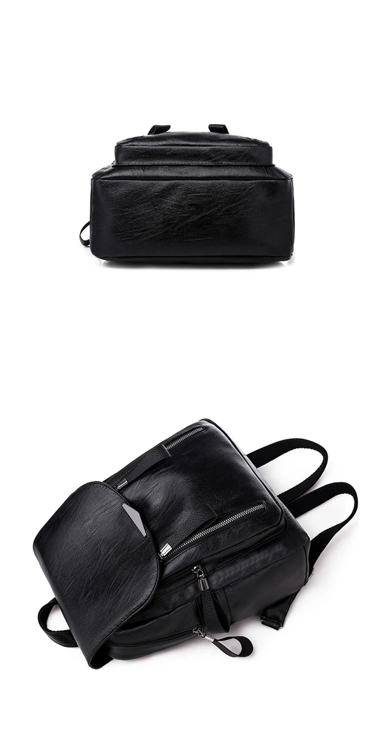 Women’s structured leather backpack