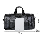 Vintage leather weekender duffle bag
