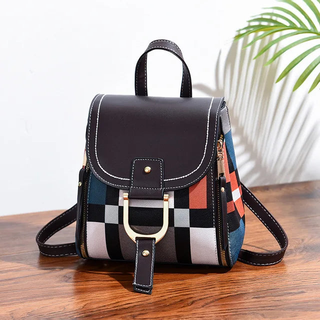 Classic leather backpack purse