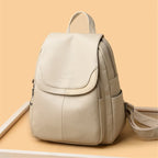 Casual leather knapsack