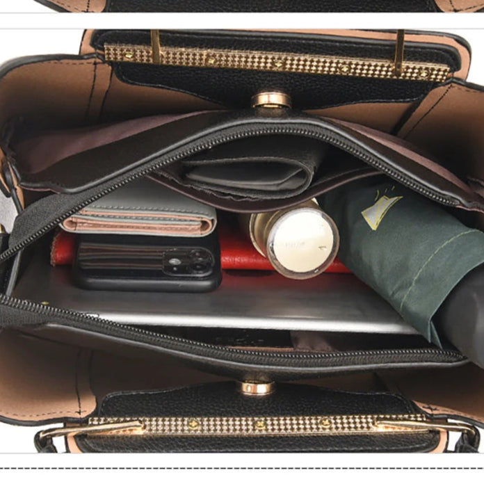Structured leather shoulder bag