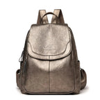 Casual leather knapsack