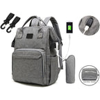 Dark grey stroller compatible diaper backpack