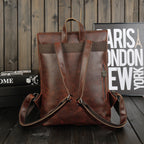 Retro men's  leather backpack