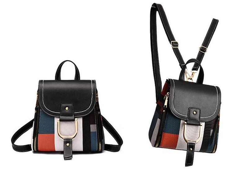 Classic leather backpack purse