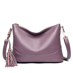 Leather shoulder handbag