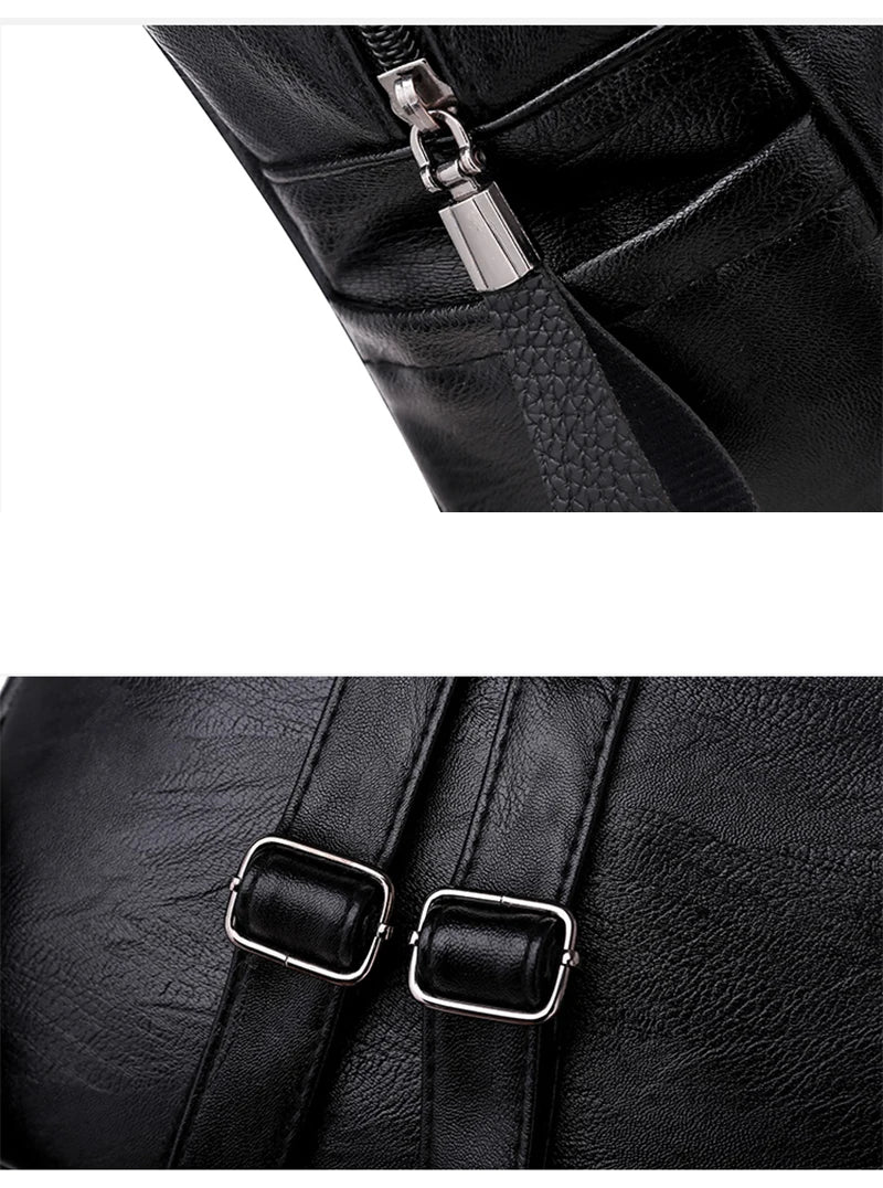 Women’s structured leather backpack