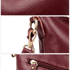 Leather shoulder handbag