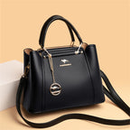Structured leather shoulder bag