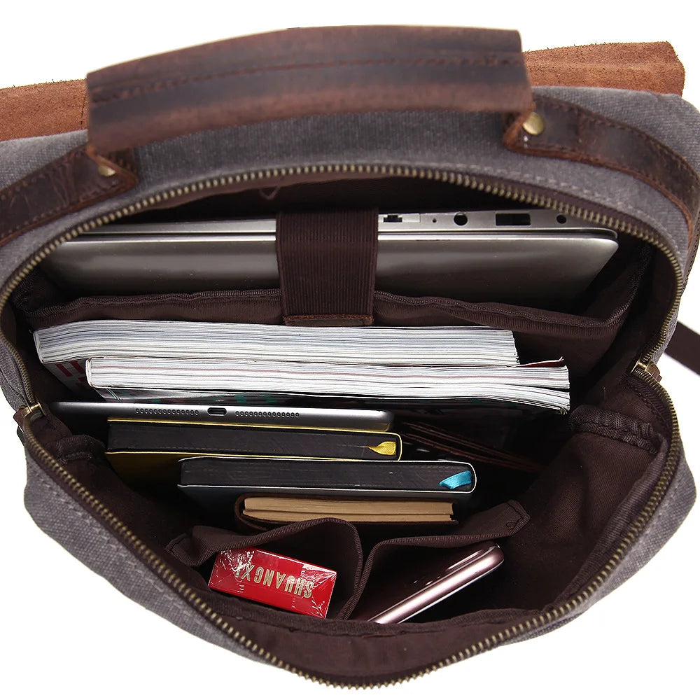 Classic leather satchel bag for men