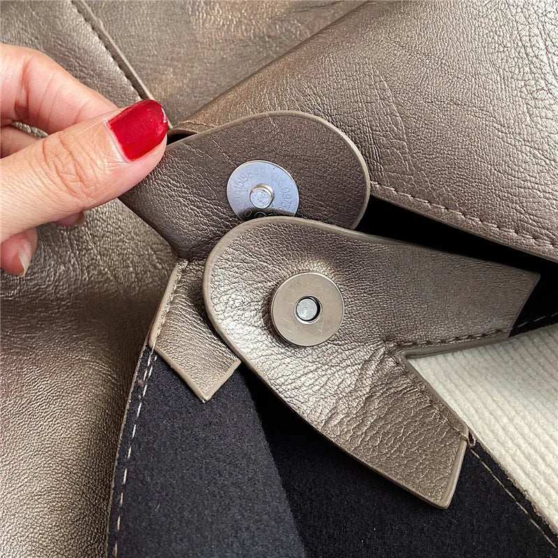 Large leather handbag