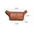 Outdoor leather bum bag