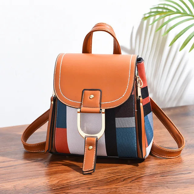 Classic leather backpack purse