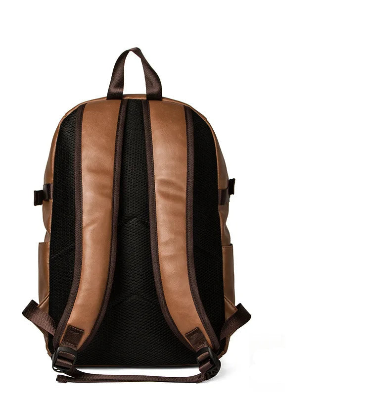 Men's premium leather fashion backpack