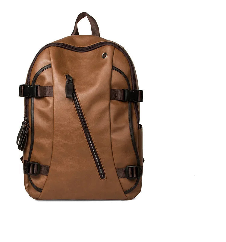 Men's premium leather fashion backpack
