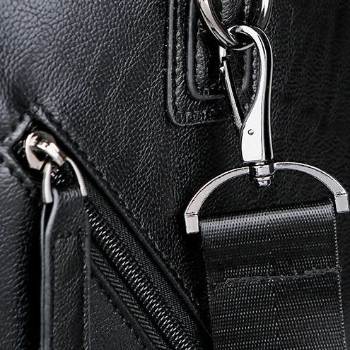 Vintage leather weekender duffle bag