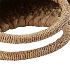 Beige rattan shopper bag