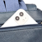 Casual leather knapsack
