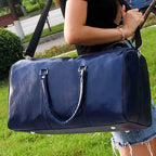Handcrafted leather overnight duffle bag