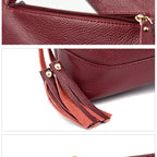Leather shoulder handbag