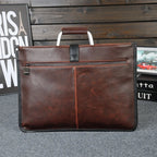 Large capacity leather messenger office bag