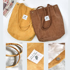 Corduroy tote bag for daily use