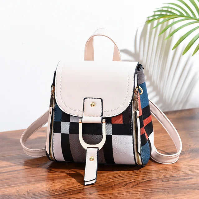 Classic leather backpack purse