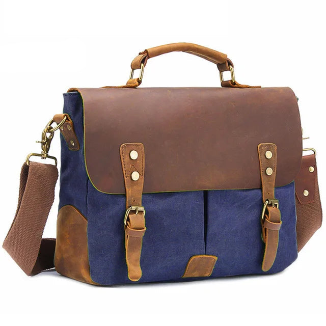 Leather shoulder satchel