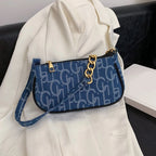 Cute mini denim clutch with chain