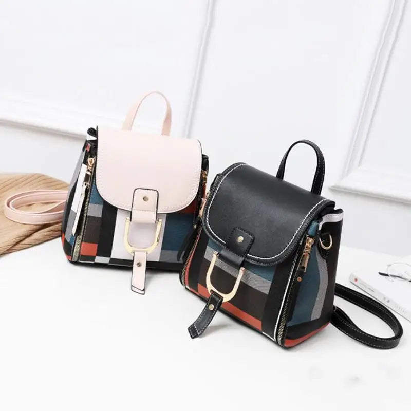Classic leather backpack purse