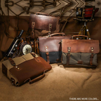 Leather shoulder satchel