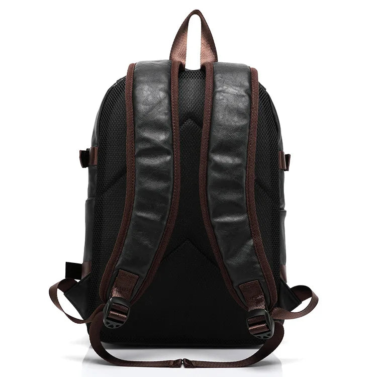 Men's premium leather fashion backpack