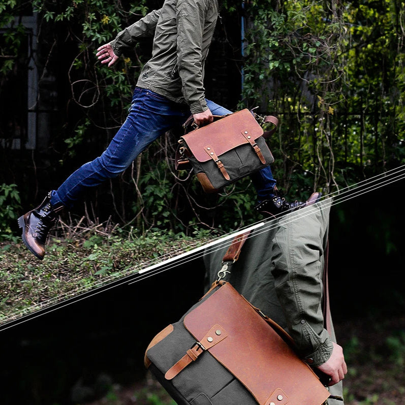 Leather shoulder satchel