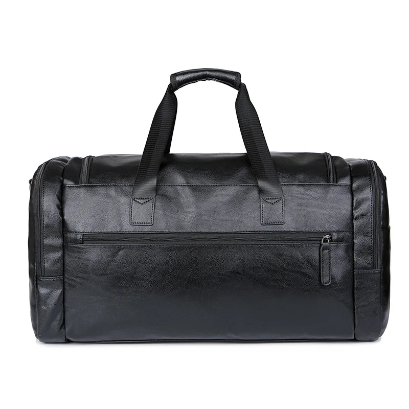 Vintage leather weekender duffle bag