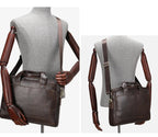Modern leather briefcase with handle