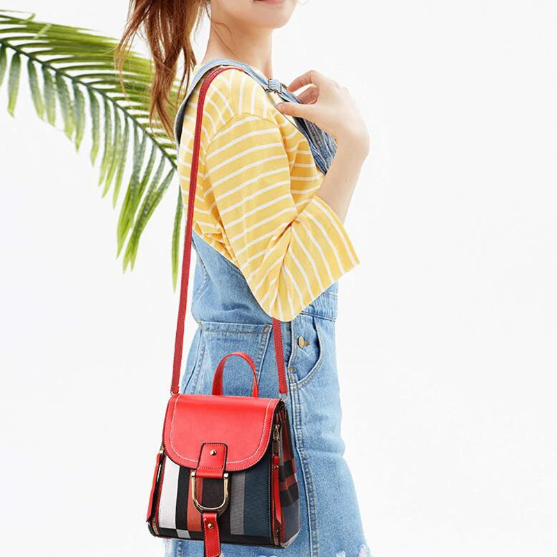 Classic leather backpack purse