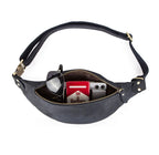 Versatile leather waist sling bag