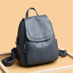 Casual leather knapsack