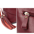 Leather shoulder handbag